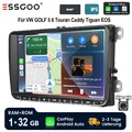 DAB+ Kam 9" Autoradio Carplay GPS Android 13 Für VW GOLF 5 6 Touran Skoda Tiguan
