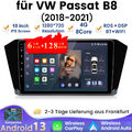 8Kern 6+128GB Für VW Passat B8 2015-2020 Android13 GPS Autoradio Navi DSP DAB 4G