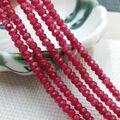 AAA+ 15" 4x6mm Natural Faceted Red Ruby Gemstone Rondelle Loose Beads Strand
