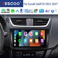 9" 6+128G Android CarPlay Autoradio GPS Navi BT KAM Für Suzuki Swift 4 2011-2017