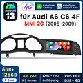 Für AUDI A6 C6 MMI 2G 8.8" 128GB Android 14 Autoradio CarPlay GPS Navi 2005-2009