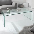 Extravaganter Glas Couchtisch FANTOME 110cm transparent Wohnzimmertisch