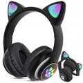 Drahtlose Katze Ohr Kopfhörer Bluetooth Headset LED Lichter Kopfhörer für Kinder