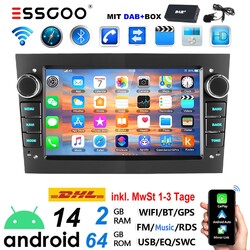 DAB+ Android 14 Für Opel Astra H Corsa C/D Vectra C Zafira Autoradio GPS 2+64GB