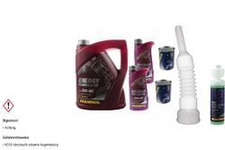 7L MANNOL Motoröl Energy Formula PD 5W-40 inkl. Additiv Auslaufschlauch