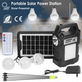Tragbar Solargenerator Power Station LED Akku Ladegerät Solarpanel AM/FM Radio