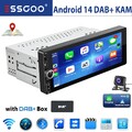DAB+ Android 14 Autoradio Universal 1 DIN 4+64G Carplay Navi USB Typ-C FM Kamera