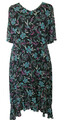 Sheego Damen Kleid Schwarz große Größen kurzarm Chiffonkleid Abendkleid 