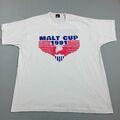 Screen Stars Vintage Herren T-Shirt Malt Cup 1991 Made in USA Adler Rechtschreibung
