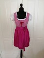 MarJo Dirndl Gr. 36/38 beere/weiß mit Schürze + Bluse m. Häkelspitze Vintage