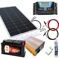 Wohnmobil Solaranlage 100 Watt Set 30A LCD Laderegler Batterie 12V weiß schwarz