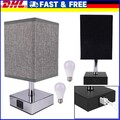 Tischlampe Touch Dimmbar mit 2 USB Ladefunktion, LED E27 Nachttischlampe DHL