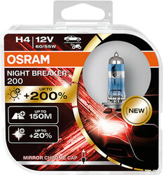 2x H4 OSRAM NIGHT BREAKER 200 ( Model 2024 )HALOGEN AUTO LAMPE LED STYLE