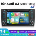 DAB+ Android 14 Für AUDI A3 8P 2003-2013 Autoradio Apple Carplay 7'' GPS Nav DSP