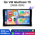 DAB+ Für VW T5 Multivan Autoradio GPS Bluetooth Navi Android 14 RDS 4+64GB