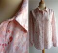 Marks and Spencer Leinen Baumwolle weiß rosa Mix Shirt Bluse Top Größe 16