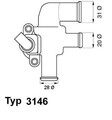 BorgWarner (Wahler) Thermostat, Kühlmittel 3146.90D für SMART