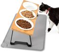 Lannvan Katzennapf Erhöht, 3Er Set Futternapf Katze Aus Keramik Mit Napfunterlag