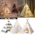 Kinderzelt Spielzelt Tipi Zelt für Kinder Spielhaus❤Baumwolle Draußen Drinnen❤