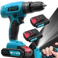 21V Akkuschrauber Set Schlagbohrschrauber Bohrmaschine mit 2 Akkus Koffer 3in 1