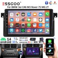 9" 32G DAB+ Carplay Android 14 Autoradio GPS KAM Für BMW E46 3er 318 320 325 M3