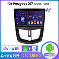 4+64G Für Peugeot 207 2006-2015 Autoradio Carplay Android13 GPS Navi DSP WIFI 4G