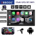 7" 2 DIN 4+64G Carplay Autoradio Android 13 GPS Nav Bluetooth FM WIFI +Kam MIK