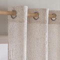 MIULEE Vorhänge 2er Set 245x140cm Leinenoptik Halbtransparent Ösen Weiß