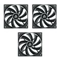 3 x Arctic Cooling F12 PWM PST 120 mm schwarz PC Gehäuse Lüfter, 1350 U/MIN, 53CFM, 4 Pin
