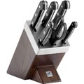 Zwilling Gourmet Messerset im Block, 7 Teile, Edelstahl, Braun/Schwarz, 1002451