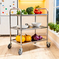 Servierwagen Küchenwagen Rollwagen Küchentrolley Beistellwagen 3 Etagen 4 Räder