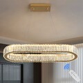 LED Kristall Kronleuchter Dimmbar Pendelleuchte Golden Deckenlampe Fernbedienung