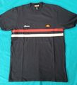 Herren T-Shirt Ellesse blau  Gr. M - Sport Kurzarm Retro Logo gestickt 