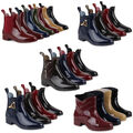 Damen Stiefeletten Gummistiefel Lack Regenschuhe Chelseas 77029 Schuhe