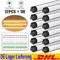 12X Profil Aluprofil Alu Schiene Leiste Profile für LED Streifen Eloxiert Silber