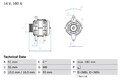 Lichtmaschine Generator Bosch für Opel Tigra Combo Corsa B 1988-2000 0986043680