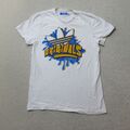 Adidas Originals T-Shirt Herren mittelweiß Graffiti Kleeblatt kurzärmelig Baumwolle