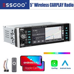 5" Autoradio 1 DIN Kabelloses Carplay/Android Auto Bluetooth IPS USB AUX SD FM