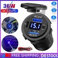 12V QC 3.0 PD USB Auto KFZ Steckdose Dual USB Ladegerät Buchse Dose KFZ Einbau
