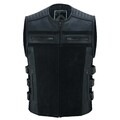 Herren Lederkutte Kutte Lederweste Bikerweste Motorrad Weste Nubuk Leder Rocker.