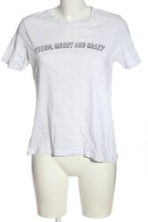 MANGO BASICS T-Shirt Damen Gr. DE 38 weiß-schwarz Casual-Look