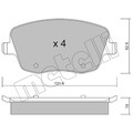 1x ORIGINAL® Metelli 22-0547-0 Bremsbelagsatz, Scheibenbremse Vorne, exkl.