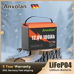 12V 100Ah LiFePO4 Lithium Batterie 100A BMS Akku für Wohnmobil Solar Heim Garten