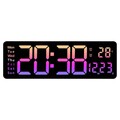 16 Zoll LED Wecker Digital Wanduhr Temperatur Datum Timer Lila