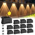 4/8/12Stk LED Solarleuchten Wandlampen Zaunleuchte Garten Außen Treppen Lampe DE