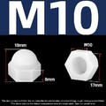 Hutmuttern M3 M4 M5 M6 M8 M10-M20 Kunststoff , Nylon , DIN 1587 , Schwarz/Weiße