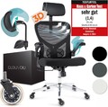 CLOUVOU Bürostuhl ergonomisch bis 150 kg – SmartSeat Schreibtischstuhl + Rollen