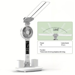 Schreibtisch lampe LED Doppelkopf USB Tisch-lampe Leselampe Büroleuchte Dimmbar