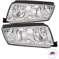 Scheinwerfer Set Links Rechts Chrom Klarglas H7/H3 für Skoda Fabia 6Y 1998-2008