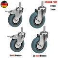 Transportrollen Schwerlastrollen 4er Set Bockrollen Lenkrollen mit ohne Bremse.